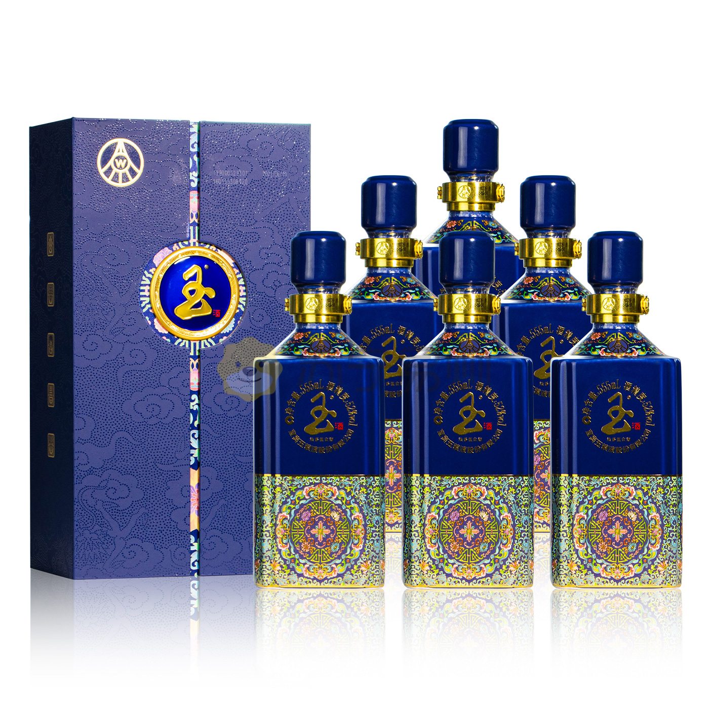 五粮液 五粮玉酒醇酿 宝石蓝 52度555ml*6瓶 浓香型白酒礼盒(整箱)高清大图