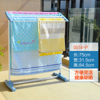 宝优妮简易晾衣架小型落地折叠室内家用移动卧室晾毛巾架阳台婴儿晒衣架 DQ0074-P天蓝色