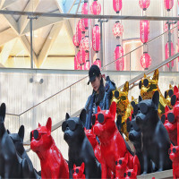Jarre Aerobull斗牛犬无线蓝牙音箱电脑车载低音炮法斗狗头小音响 红色小号狗