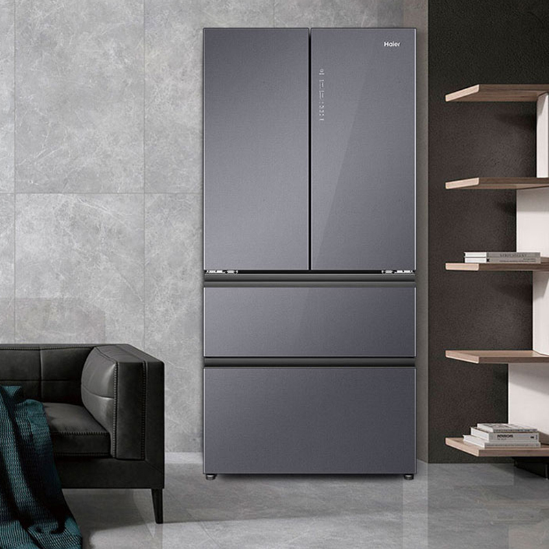 海尔(Haier)冰箱法式四开门466L容量风冷无霜 一级能效 变频节能家用黑金净化 BCD-466WGHFDEDS1高清大图