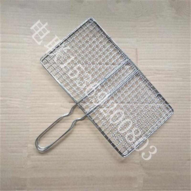 镀锌烤鱼夹3520cm烤鱼夹子不锈钢烤鱼网夹家用烧烤网夹板竖条烤鱼夹