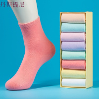 袜子女纯棉中筒袜春秋女士纯色棉袜韩版学院风秋季全棉秋冬季长袜