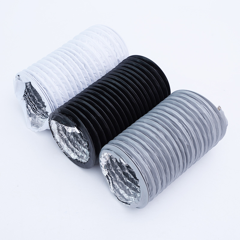 易企采 新风系统加厚pvc排风管铝箔管双层烟管铝箔排烟管伸缩软管可定做高清大图