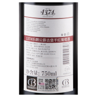 法国原瓶进口乐朗1374红酒 公爵古堡干红葡萄酒 梅多克中级庄 750ml 单支重瓶礼盒装