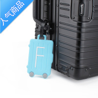 封后定制软硅胶行李牌挂牌登机识别牌旅行出差创意吊牌托运 定制软硅胶F牌蓝色