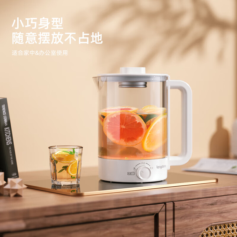 龙的养生壶多功能办公室煎药壶1.8升800瓦金属管加热进口温控器玻璃电热烧水壶LDYS159A高清大图