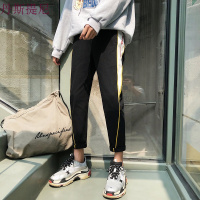 2018新款ins超火的裤子宽松原宿薄款男士九分裤运动休闲裤男裤子