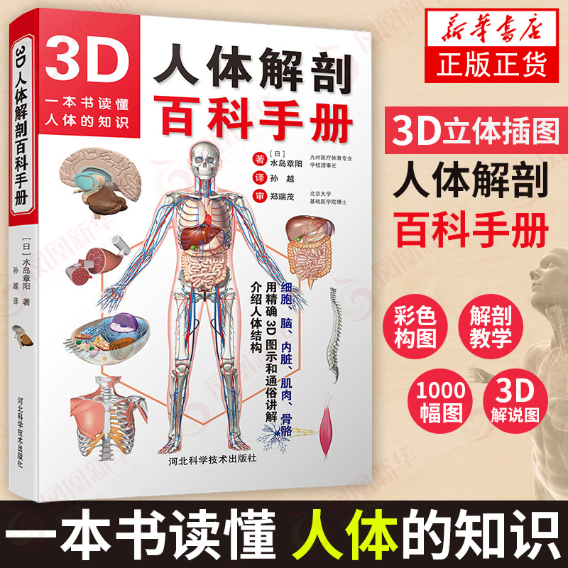 [正版]新书 3D人体解剖百科手册 人体解剖学彩色学图谱 物图谱解剖学医疗医学图谱入门书 西医解剖学外科医生学生用书高清大图
