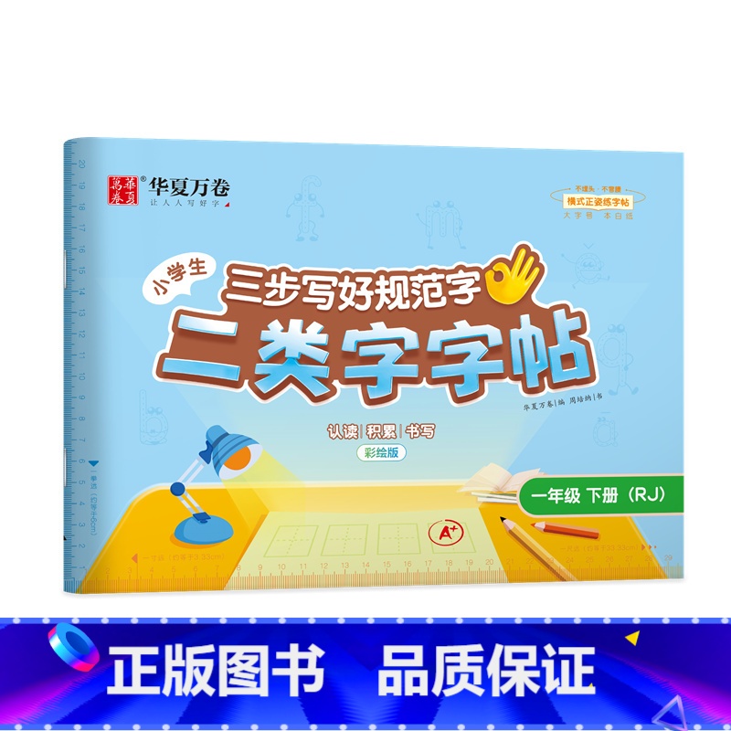 一年级下册(62页) 【正版】二类字字帖三步写好规范字一二三四五年级人教版专项同步练字帖上下册笔顺引导规范书写描红本写好
