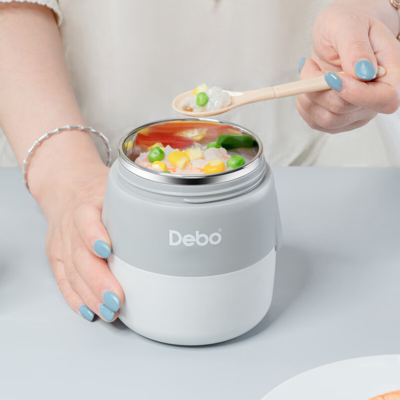 饭盒 不锈钢 DEBO德铂/DEBO德铂 DEP-DS379 1层 500ml 灰色高清大图