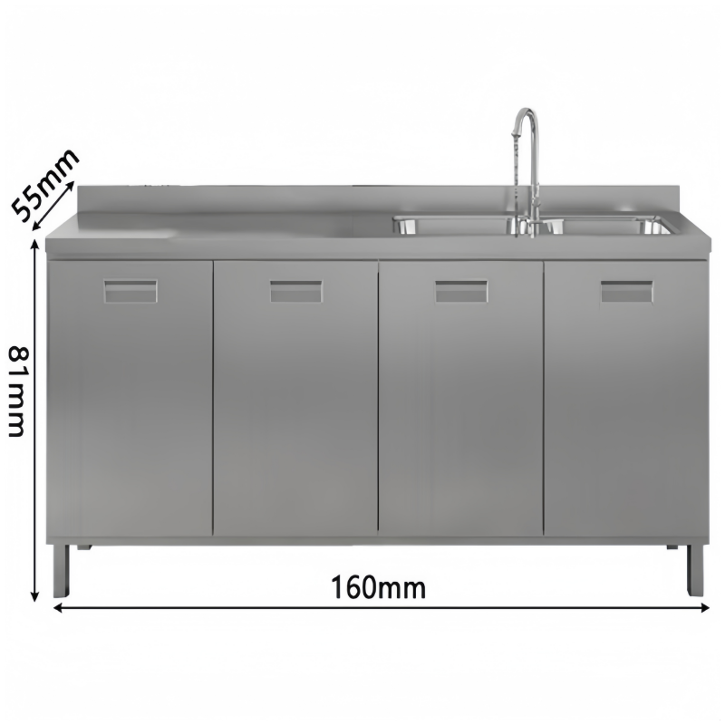 依韵珂不锈钢餐边柜160*55*81cm个高清大图