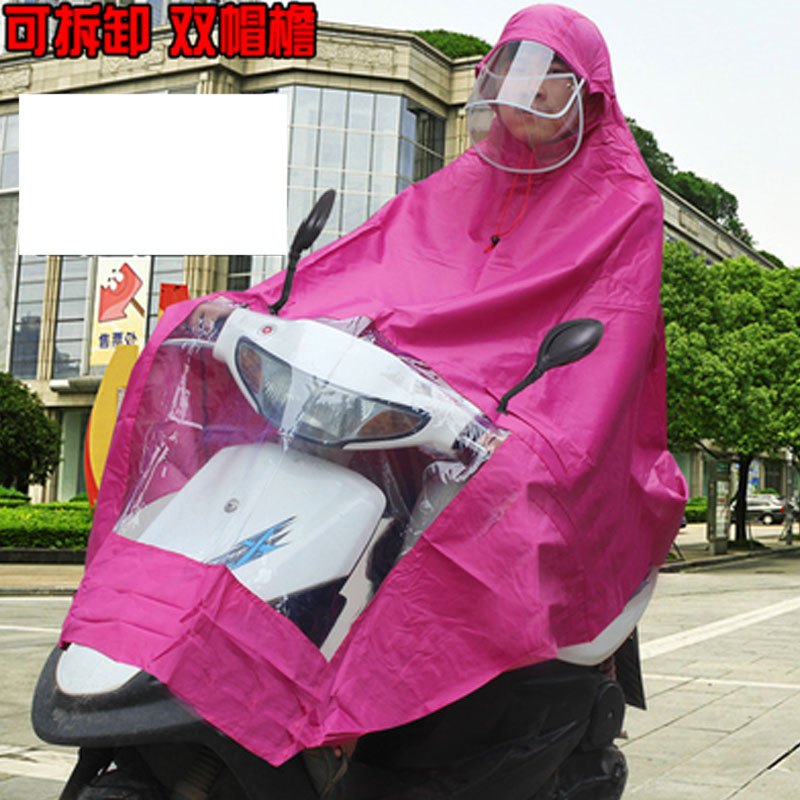 雨衣电动车摩托车面罩骑行成人单人男女士雨披电瓶车雨衣四季夏季男女 晴雨用具 雨披/雨衣