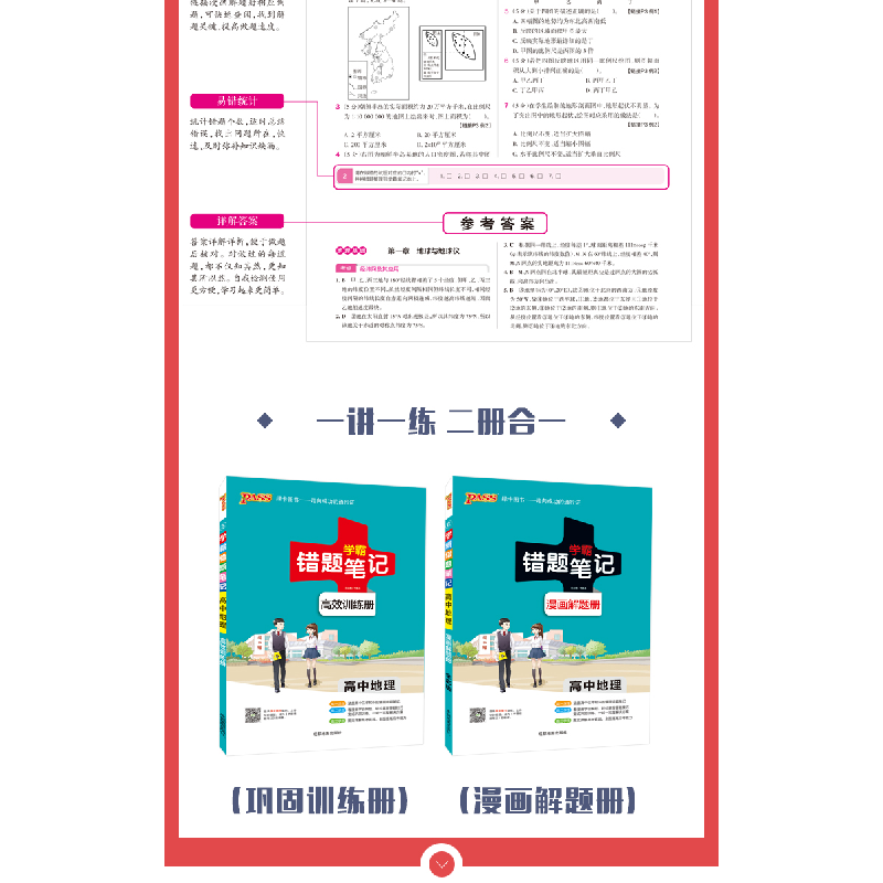 正版新书]PASS绿卡图书 学霸错题笔记 高中地理 2020(2册)牛胜玉高清大图