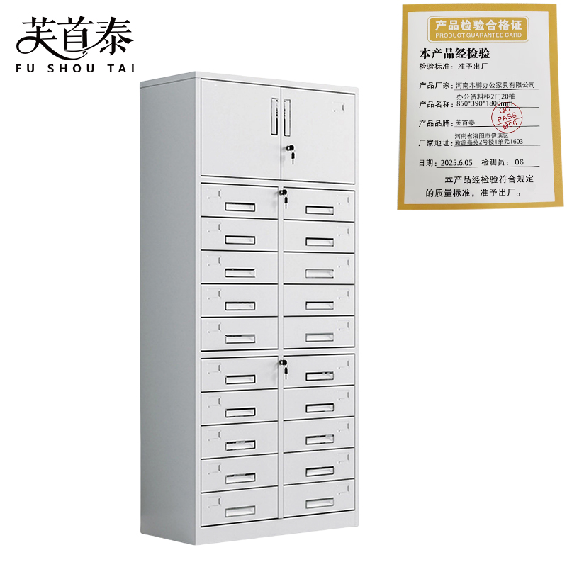 芙首泰办公资料柜2门20抽850*390*1800mm台高清大图