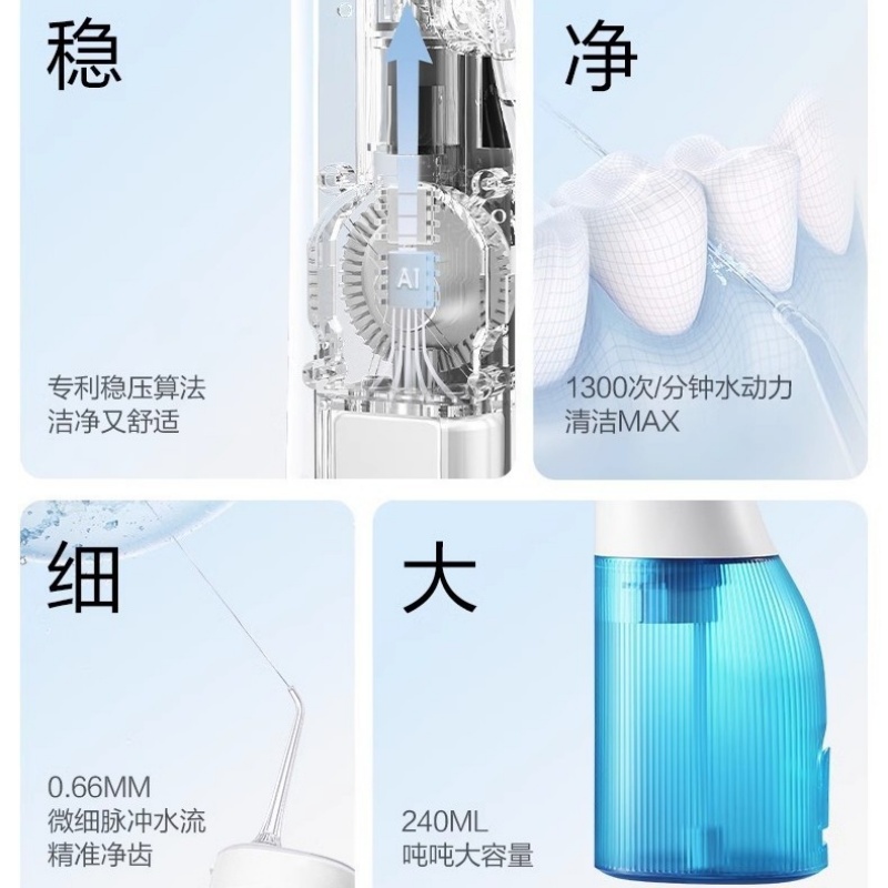 素士 W3 Pro 便携立式冲牙器 紫色 (台)高清大图