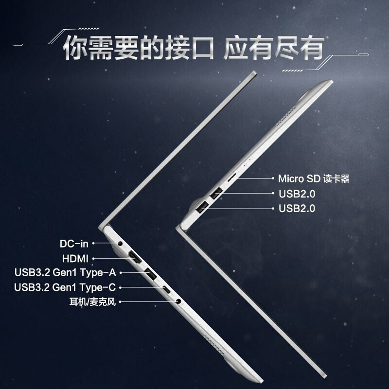 华硕(ASUS)a豆14 酷睿i7 14英寸高颜值轻薄本笔记本电脑 莱茵低蓝光护眼屏 酷睿i7-1165G7 16G 512G固态 100%sRGB高色域 白色