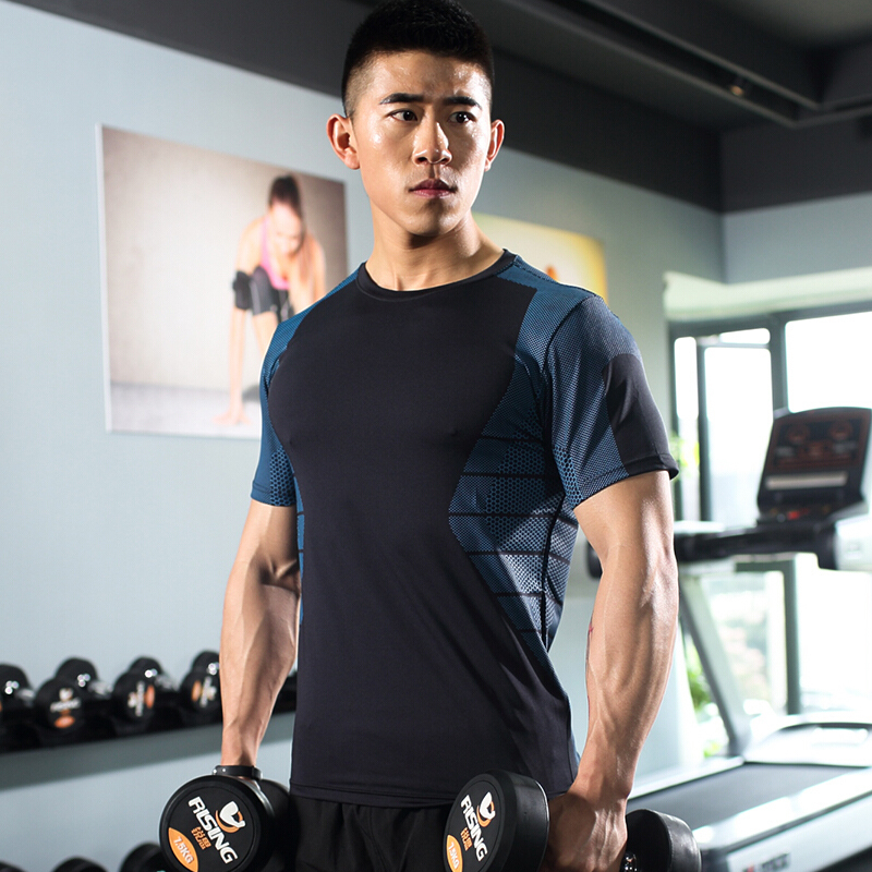 紧身衣男夏季男士弹力速干跑步篮球运动短袖t恤健身训练服