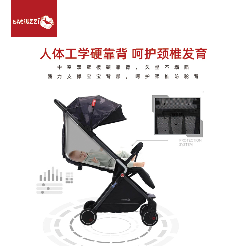 帕琦BACIUZZI婴儿推车B-Flexi自动收合轻便型收合体积小可坐可躺手推车