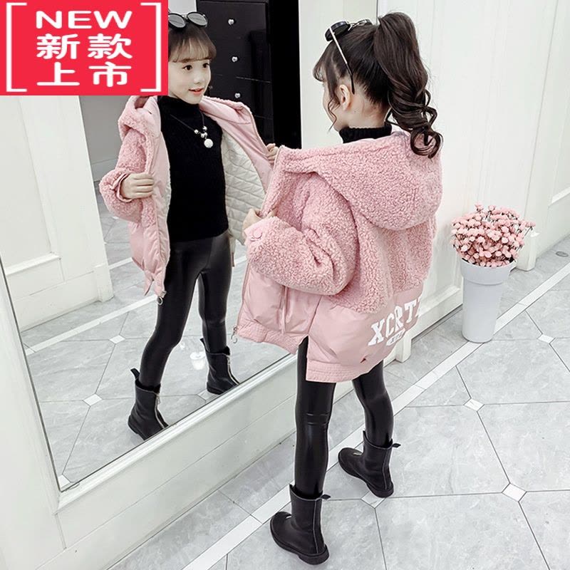 可莉允女童外套秋冬装2022新款卫衣儿童加厚棉衣大童女装女孩加绒秋冬款棉服图片