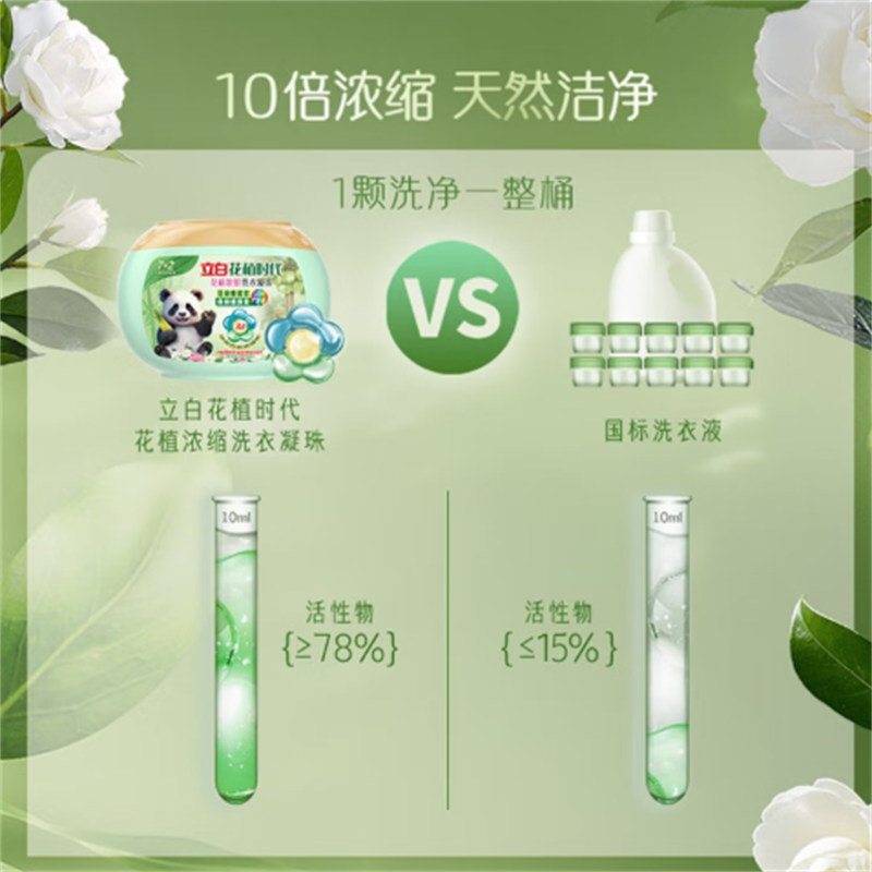 立白 花植柔护浓缩洗衣凝珠24颗高清大图
