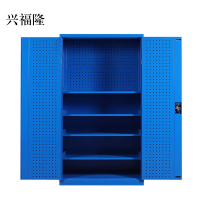 兴福隆办公柜工具柜加厚铁皮储物柜工厂车间用带抽屉汽修多功能收纳柜通门带网柜蓝色
