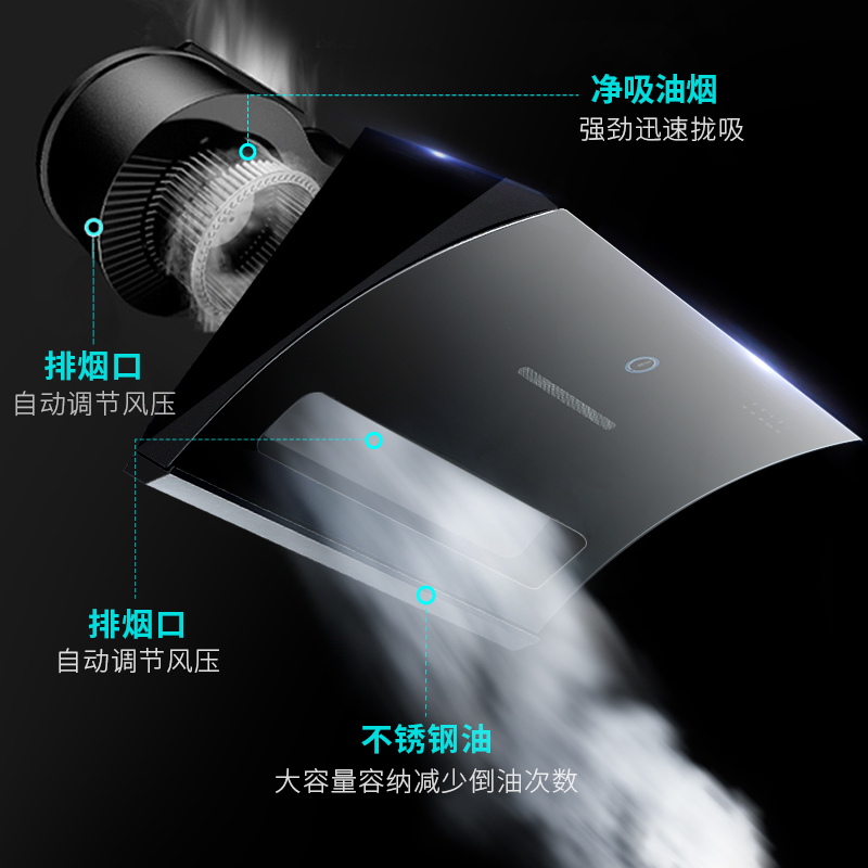 马可波罗 侧吸式烟灶套装17立方体感大吸力抽油烟机燃气灶4.5KW猛火双灶具 D19350+JZT-A4(339)天然气