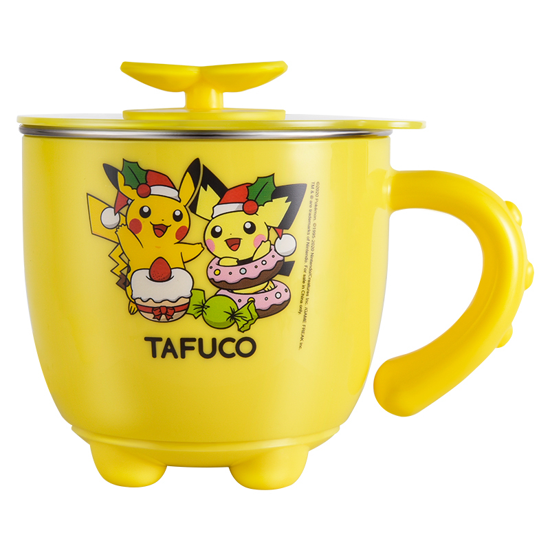 日本泰福高(TAFUCO)宝可梦皮卡丘系列不锈钢注水碗水杯宝宝儿童辅食碗小孩子喝水杯餐具套装