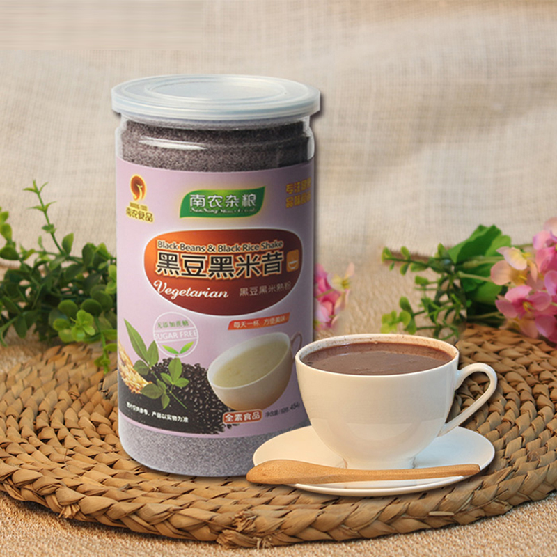 南农食品黑豆黑米昔中老年人米糊状流食 五谷杂粮营养代餐熟粉饱腹早餐年餐454g 无添加蔗糖