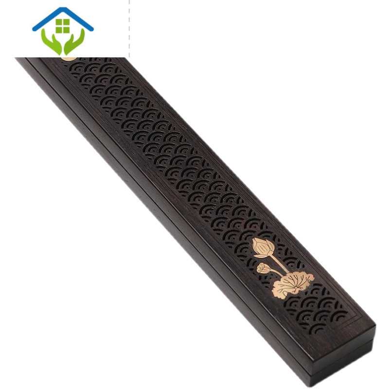 御蓝锦黑檀木卧香盒香炉家用室内香薰木质檀香炉沉香线香紫光檀香盒