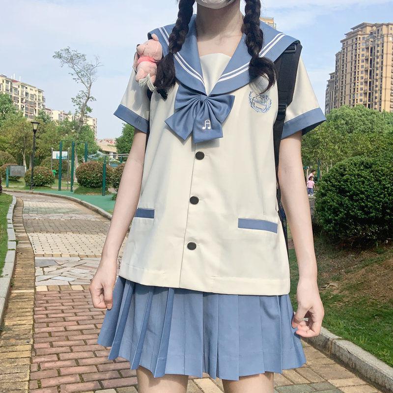 jk制服裙泡泡兔可爱软萌幼稚园正统学生集体班服风格24xs短袖裙子领结
