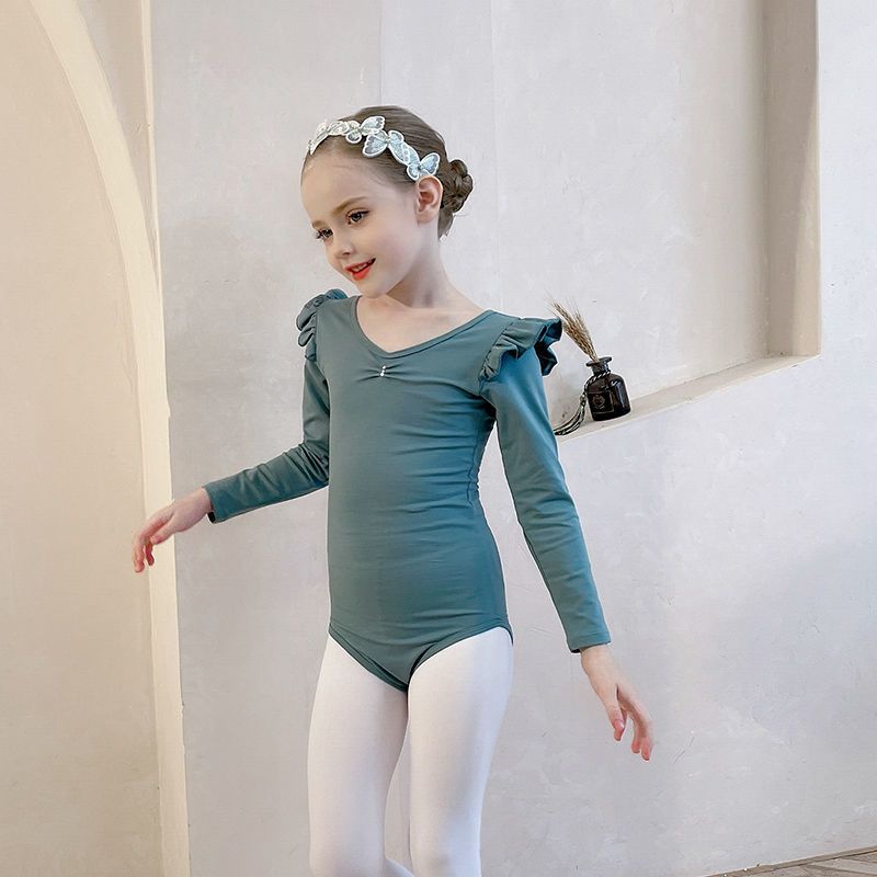 儿童舞蹈服长袖春秋女童练功服飞袖练功服幼儿芭蕾舞裙中国舞套装