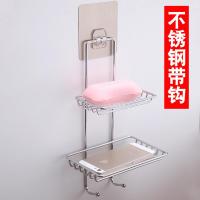 不锈钢卫生间置物架吸盘肥皂盒创意壁挂肥皂架沥水香皂盒多层香皂架