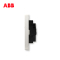ABB开关插座 轩致无框 雅典白色 一位一开10A三孔带开关插座AF223