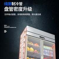 澳柯玛(AUCMA) 展示柜VC-917XG 907升商用双门冷藏展示柜两门大型保鲜冰柜立式大容量冰箱冷柜饮料啤酒柜