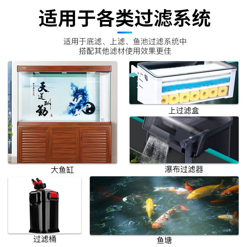 黑色生化棉鱼缸过滤棉活性炭净水加厚水族箱过滤材料器高密度海绵图片