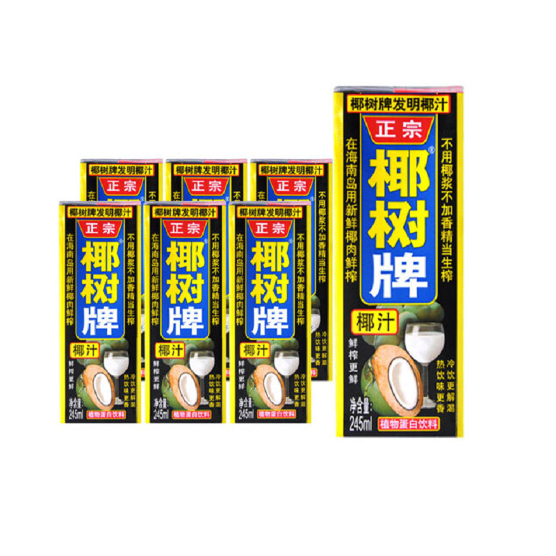 椰树 椰汁正宗椰树牌椰子(椰汁245ml*6盒*4箱 脆瓜 100g*1包)