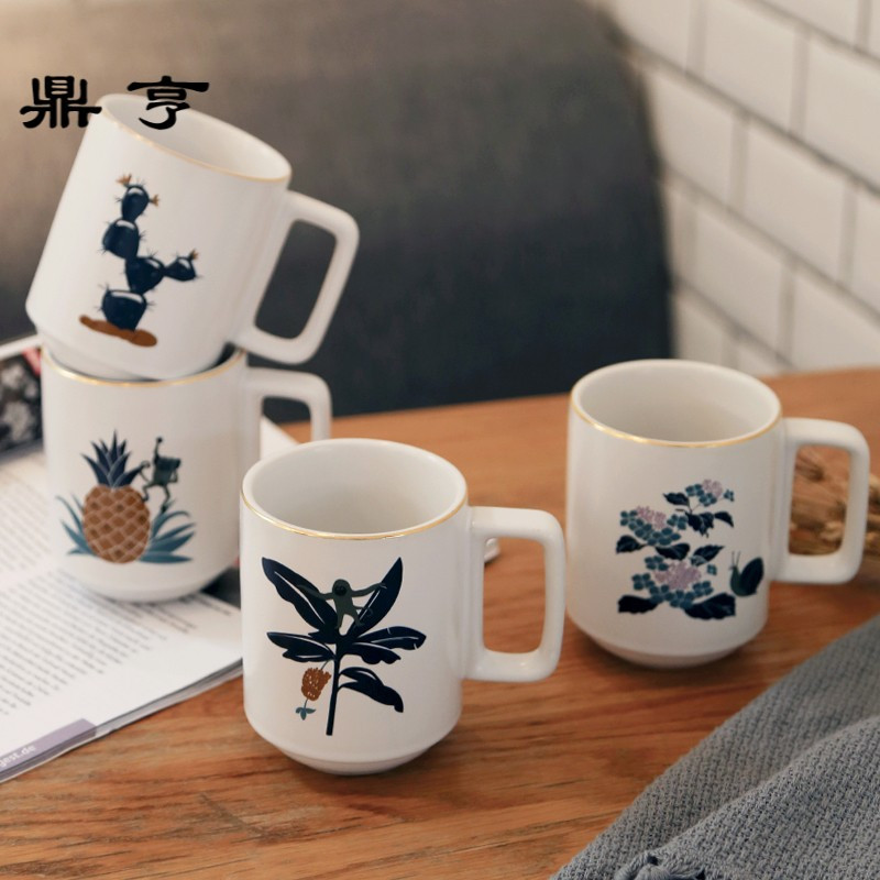 鼎亨陶瓷咖啡杯套装欧式植物系列花茶杯子家用下午茶杯套具礼盒茶