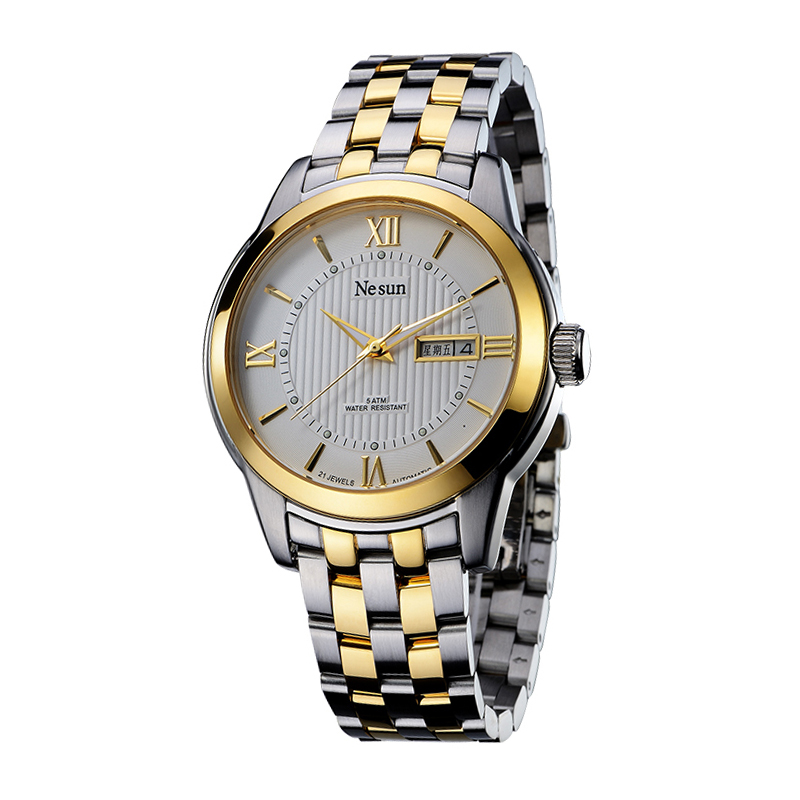 nesun尼尚全自动机械男士手表日本进口机芯双日历商务休闲型男表ms