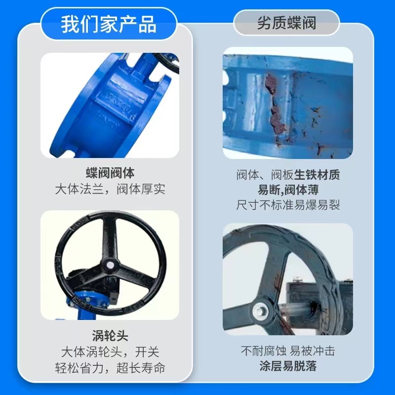 伟鹏双兴 手动铸铁涡轮法兰式蝶阀 DN125 台高清大图
