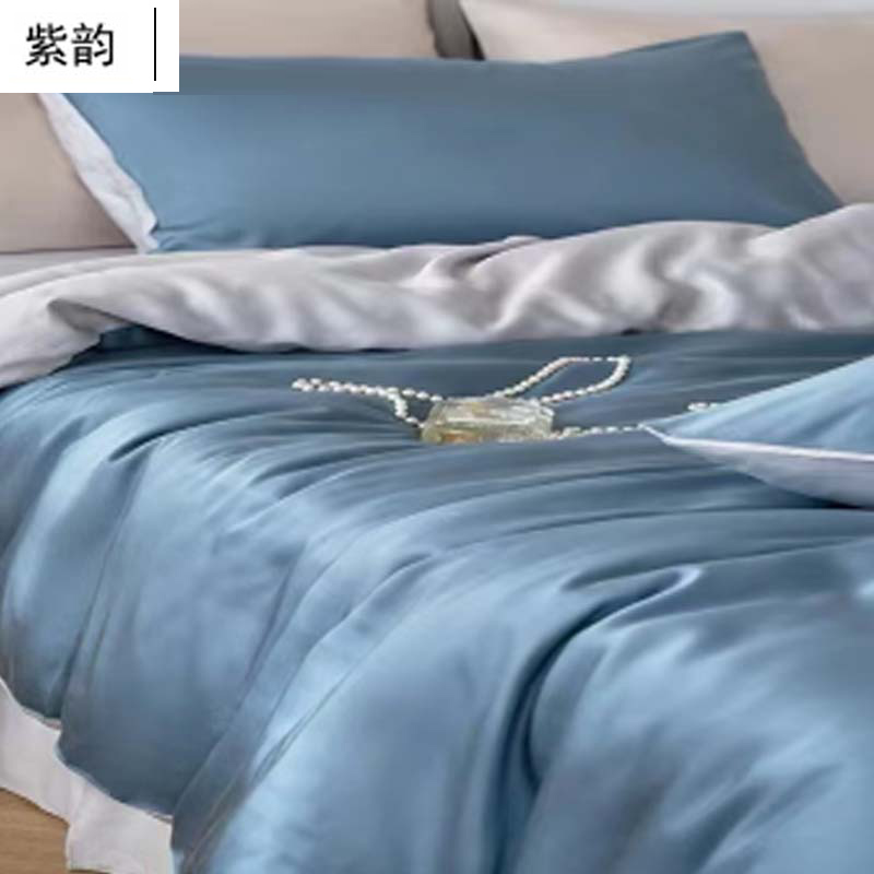 紫韵定做长绒棉床上三件套高清大图