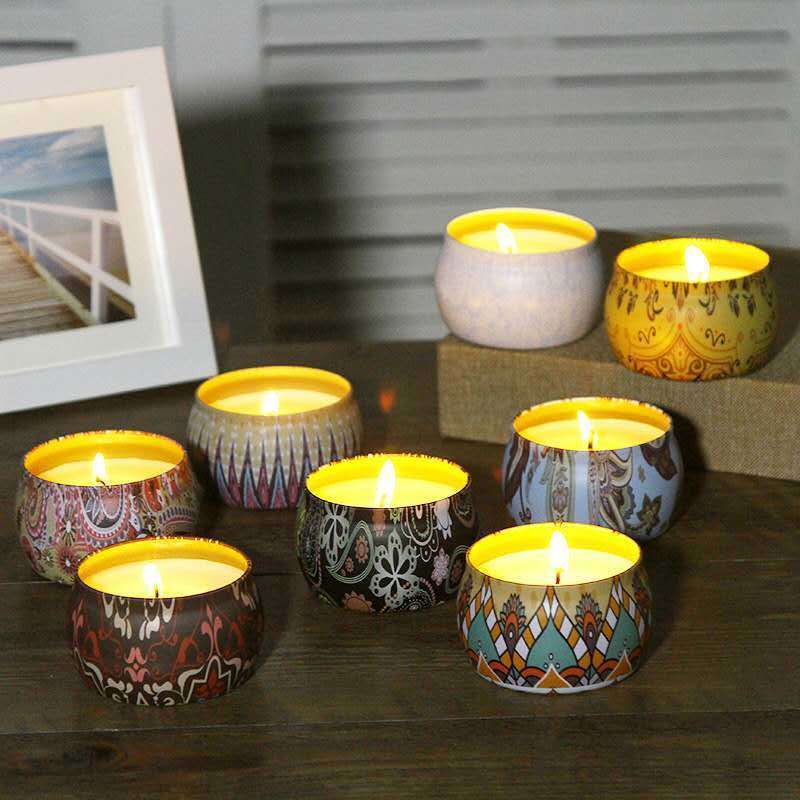 香橙味水果味持久熏香 燃烧32小时花款随机发香味任选|无烟香薰蜡烛家用卧室驱蚊香氛安神助眠净化空气薰衣草檀香礼物女