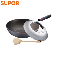 苏泊尔(SUPOR)炒锅PC30H3 不粘锅 火红点钛Pro少油烟炒锅 钢玻盖