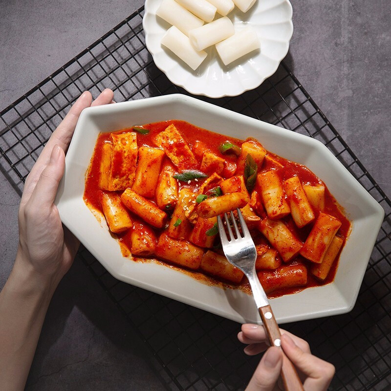 好拾味 韩式年糕250g 炒年糕 火锅年糕食材 白年糕条 水磨糯米 方便菜高清大图