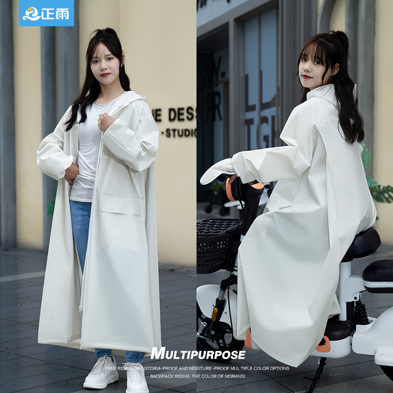 正雨雨衣女款单人连体长款全身防暴雨电动电瓶车新款成人外穿雨披高清大图