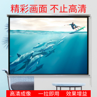 拓兴简易幕布壁挂幕布120寸便携式投影仪高清幕布 白玻纤120英寸16:9手拉窗帘式幕布