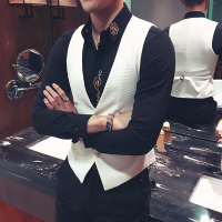双排扣单马甲外套KTV酒吧服务生马甲工作服大码摄影酒店制服团体