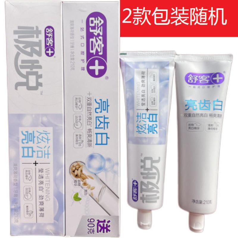 多只装舒克牙膏舒客牙膏舒敏亮白牙膏薄荷味1只6只12只 90g抗敏亮白 共1只