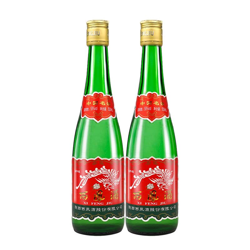 西凤酒高脖绿瓶盒装55度凤香型白酒口粮酒500ml*6瓶省外版整箱【价格