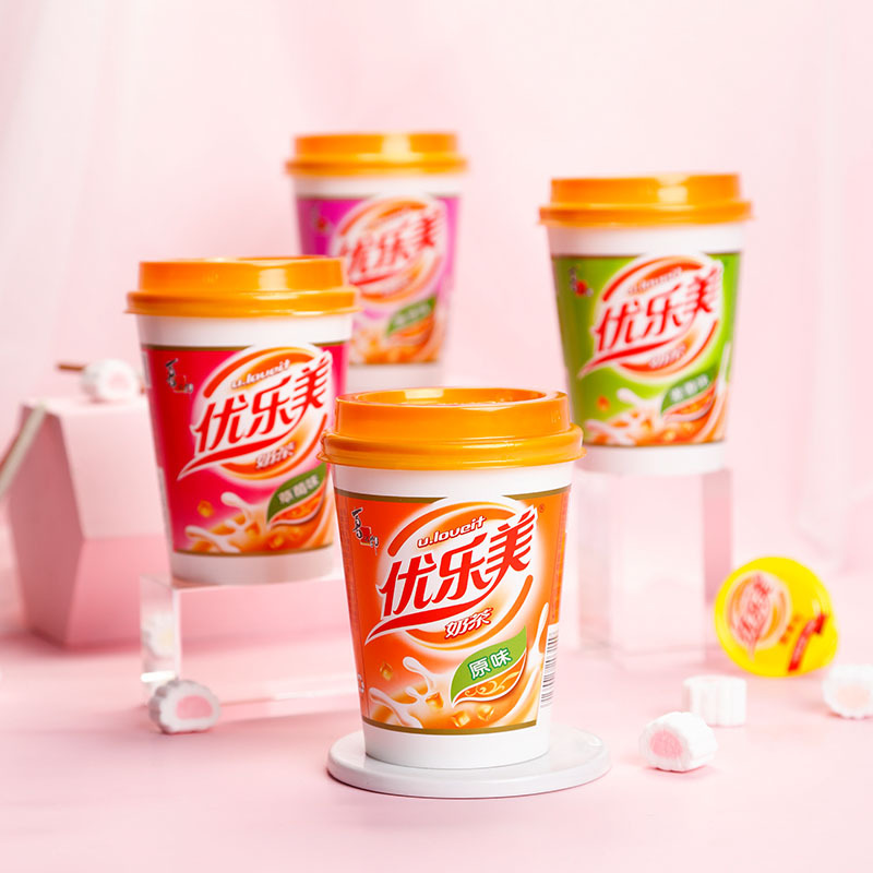 优乐美奶茶杯装原味椰果粒80g30盒整箱