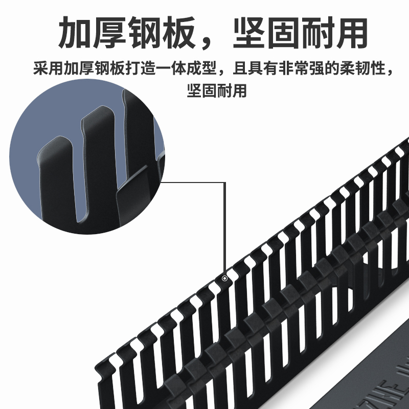 山泽(SAMZHE)理线架25档50口 工程级加厚型机柜网络理线架线缆管理器19寸 WAN-12